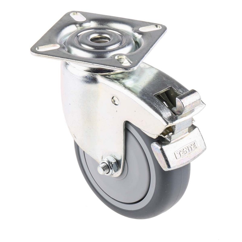 1 pcs - Tente Braked Swivel Castor Wheel, 75kg Capacity, 75mm Wheel