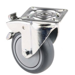 1 pcs - Tente Braked Swivel Castor Wheel, 75kg Capacity, 75mm Wheel