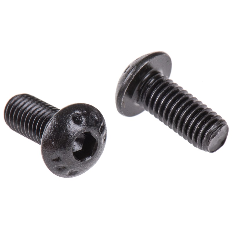1 Box of 100 - RS PRO Black, Self-Colour Steel Hex Socket Button Screw, ISO 7380, M5 x 12mm
