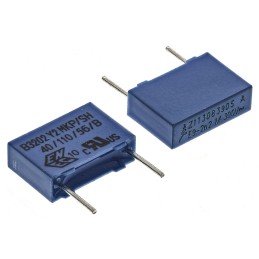 10 pcs - EPCOS B32021 Polypropylene Film Capacitor, 300V ac, ±20%, 2.2nF, Through Hole