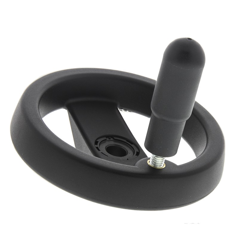 1 pcs - Elesa Black Technopolymer Hand Wheel, 124mm diameter
