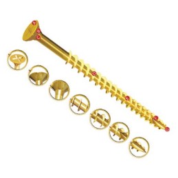 1 Box of 200 - UNIFIX VORTEX Pozidriv Countersunk Steel Wood Screw Yellow Passivated, Zinc Plated, 4mm Thread, 70mm Length