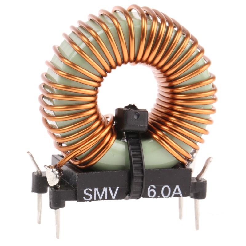 1 pcs - Roxburgh EMC 120 μH Ferrite Leaded Inductor, 6A Idc, 40mΩ Rdc 250 V ac, SMV