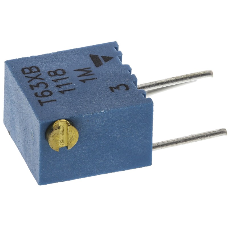 1 pcs - 1MΩ, Through Hole Trimmer Potentiometer 0.06W Side Adjust Vishay, T63
