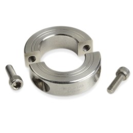 1 pcs - Ruland Shaft Collar Two Piece Clamp Screw, Bore 8mm, OD 18mm, W 9mm, Stainless Steel