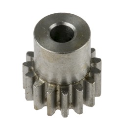 1 pcs - RS PRO Steel 15 Teeth Spur Gear, 0.8 Module, 4mm Bore Diam, 12mm Pitch Diam, 9.6mm Hub Diam