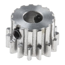 1 pcs - RS PRO Steel 15 Teeth Spur Gear, 1 Module, 6mm Bore Diam, 15mm Pitch Diam, 14mm Hub Diam