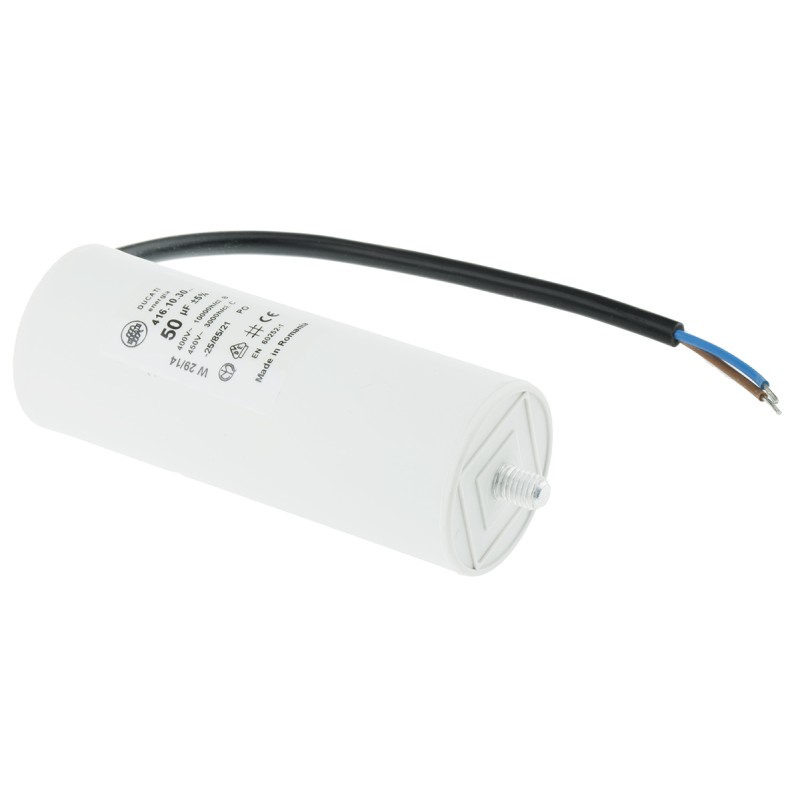 1 pcs - Ducati Energia 4.16.10 Polypropylene Film Capacitor, 400 - 500V ac, ±5%, 50μF, Stud Mount