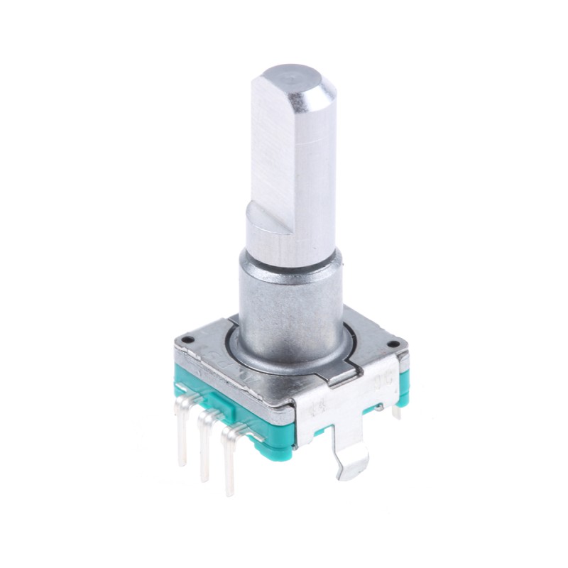 1 pcs - Alps Alpine 15 Pulse Incremental Mechanical Rotary Encoder with a 6 mm Flat Shaft (Not Indexed), Through Hole