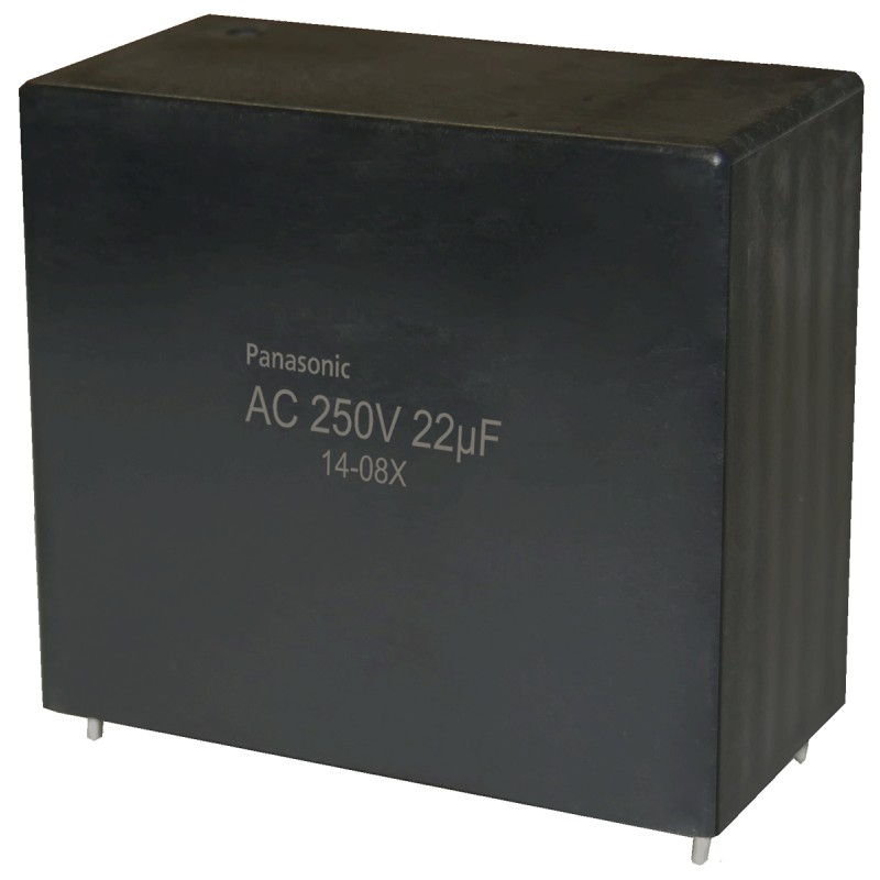 1 pcs - Panasonic EZPQ Metallised Polypropylene Film Capacitor, 250V ac, ±10%, 22μF, Through Hole