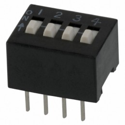 10 pcs : 208-4 - SWITCH SLIDE DIP SPST 0.05A 24V