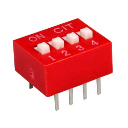 10 pcs : KG04E - SWITCH SLIDE DIP SPST 0.025A 24V