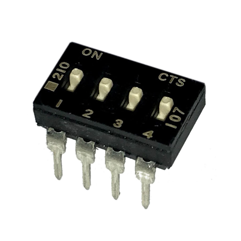 10 pcs : 210-4MS - SWITCH SLIDE DIP SPST 0.1A 20V