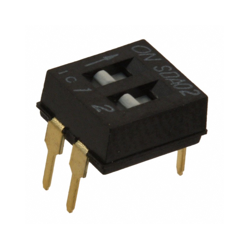 10 pcs : SDA02H0BD - SWITCH SLIDE DIP SPST 0.025A 24V