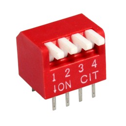 10 pcs : KP04E - SWITCH PIANO DIP SPST 0.025A 24V