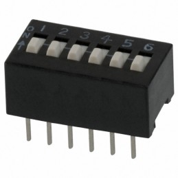 10 pcs : 208-6 - SWITCH SLIDE DIP SPST 0.05A 24V