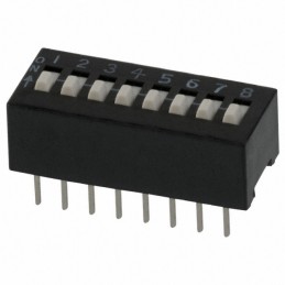 10 pcs : 208-8 - SWITCH SLIDE DIP SPST 0.05A 24V