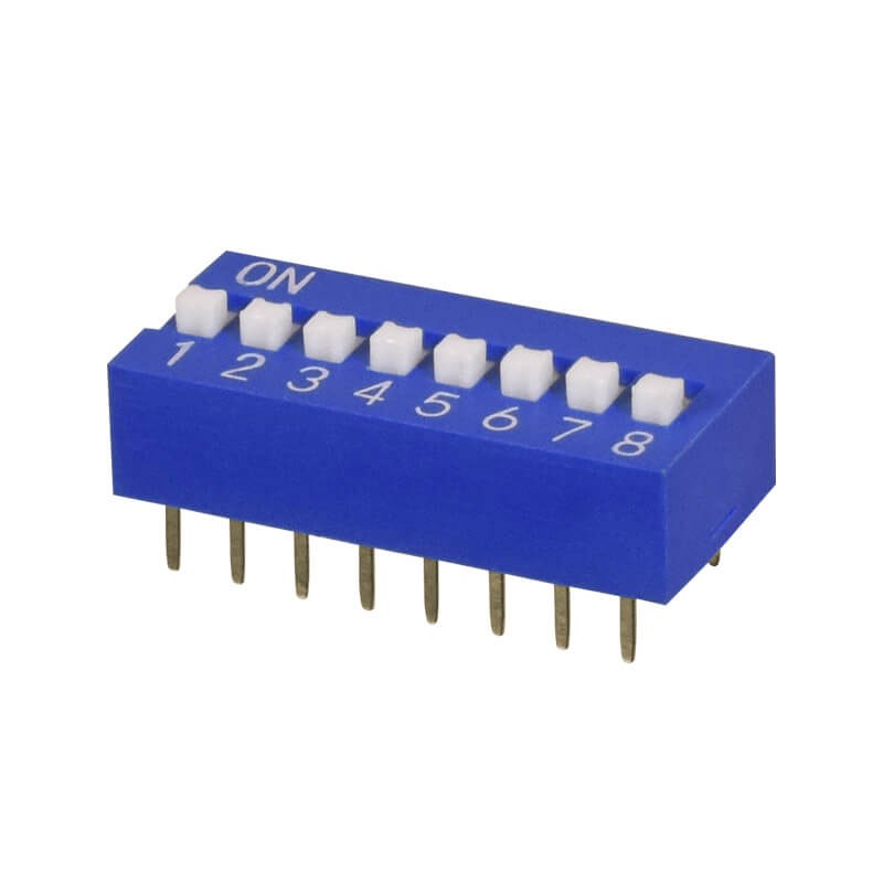 10 pcs : DS01C-254-S-08BE - SWITCH SLIDE DIP SPST 0.025A 24V