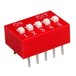 10 pcs : KG05E - SWITCH SLIDE DIP SPST 0.025A 24V
