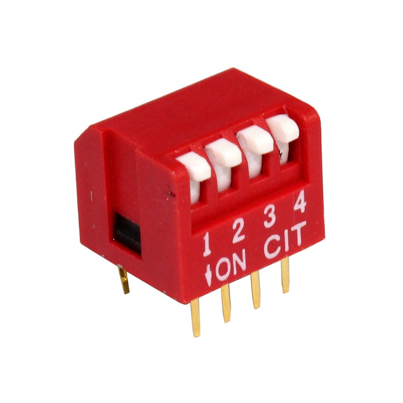 10 pcs : KP04R - SWITCH PIANO DIP SPST 0.025A 24V