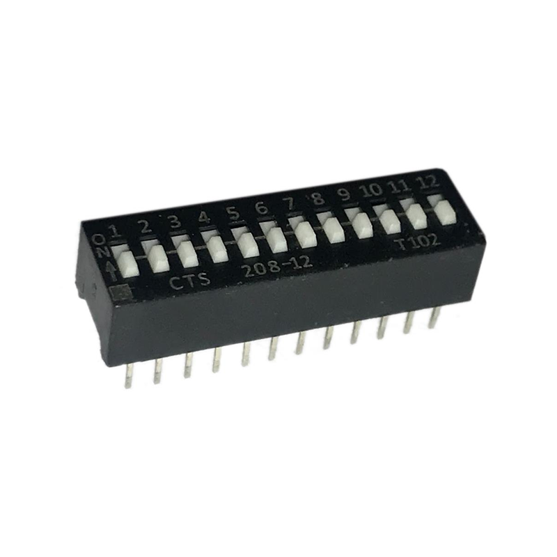 10 pcs : 208-12 - SWITCH SLIDE DIP SPST 0.05A 24V
