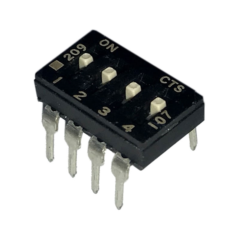10 pcs : 209-4MS - SWITCH SLIDE DIP SPST 0.1A 20V