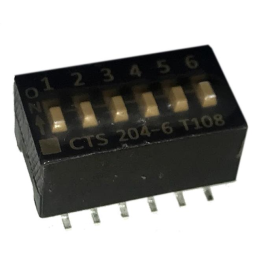 10 pcs : 204-6ST - SWITCH SLIDE DIP SPST 0.05A 24V