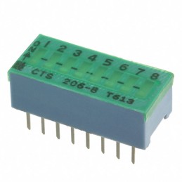 10 pcs : 206-8LPST - SWITCH SLIDE DIP SPST 0.05A 24V