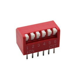 10 pcs : KP06R - SWITCH PIANO DIP SPST 0.025A 24V