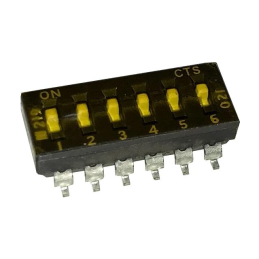 10 pcs : 219-6MST - SWITCH SLIDE DIP SPST 0.1A 20V