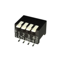 10 pcs : 193-4MSR - SWITCH PIANO DIP SPST 0.05A 24V