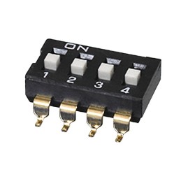 10 pcs : DS04-254-1-04BK-SMT - SWITCH SLIDE DIP SPST 0.025A 24V