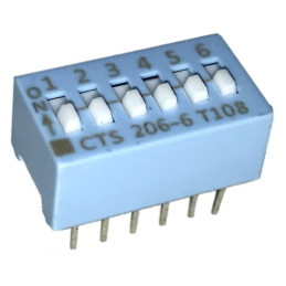 10 pcs : 206-6 - SWITCH SLIDE DIP SPST 0.05A 24V