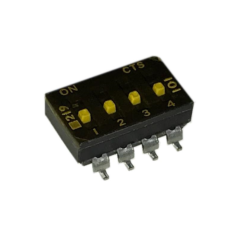 10 pcs : 219-4MSTRF - SWITCH SLIDE DIP SPST 0.1A 20V