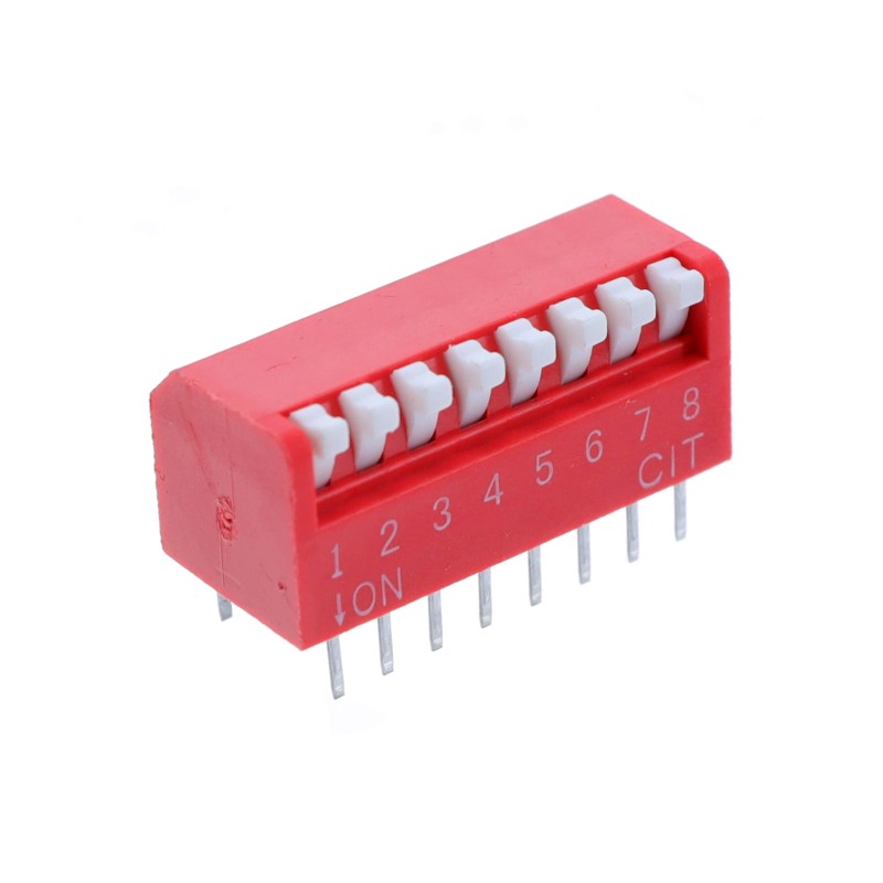 10 pcs : KP08R - SWITCH PIANO DIP SPST 0.025A 24V