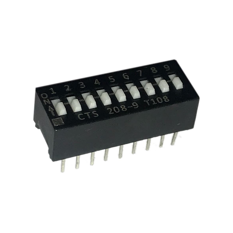 10 pcs : 208-9 - SWITCH SLIDE DIP SPST 0.05A 24V