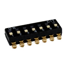 10 pcs : KJ07RTT - SWITCH SLIDE DIP SPST 0.025A 24V