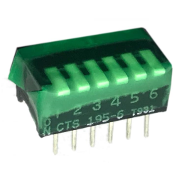 10 pcs : 195-6MST - SWITCH PIANO DIP SPST 0.05A 24V