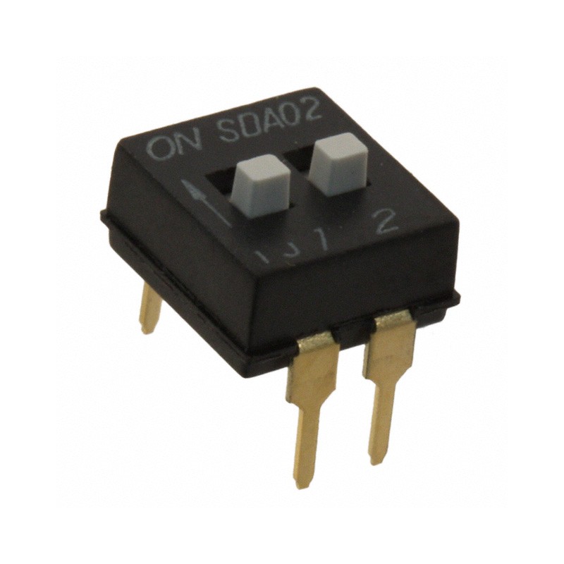 10 pcs : SDA02H1BD - SWITCH SLIDE DIP SPST 0.025A 24V