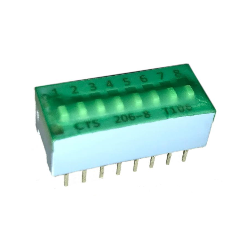 10 pcs : 206-8ST - SWITCH SLIDE DIP SPST 0.05A 24V