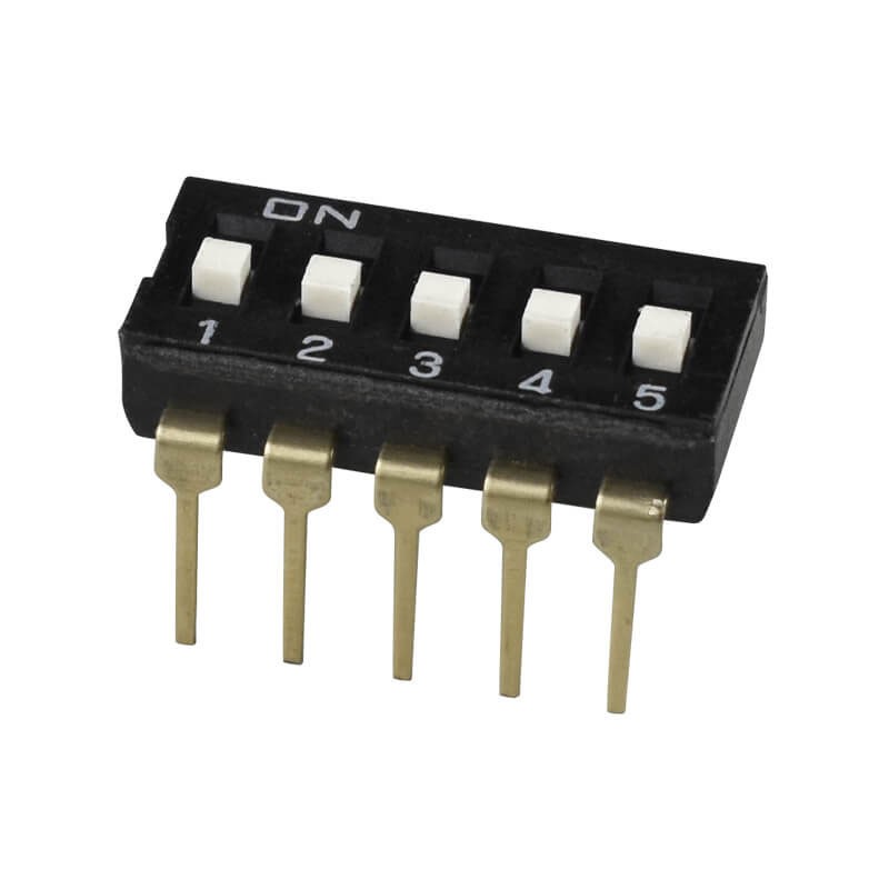 10 pcs : DS04-254-1-05BK-SMT - SWITCH SLIDE DIP SPST 0.025A 24V