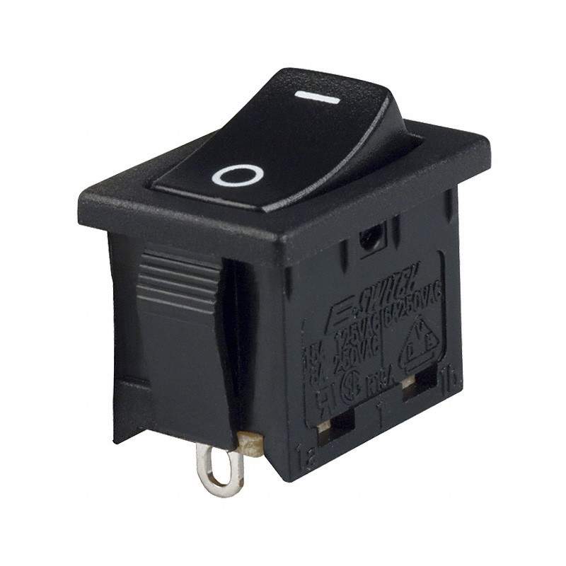 10 pcs : R1966ABLKBLKGS - SWITCH ROCKER SPST 15A 125V