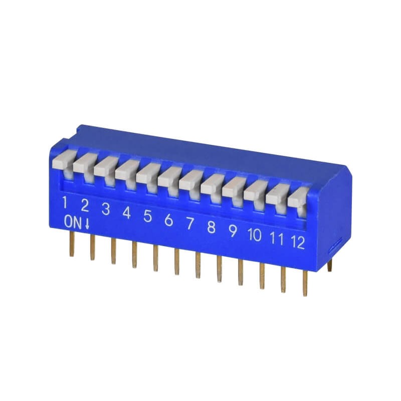 10 pcs : DS02C-254-1L-12BE - SWITCH PIANO DIP SPST 0.025A 24V