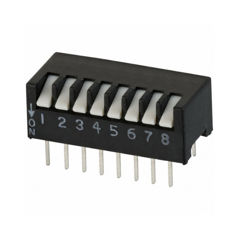 10 pcs : 195-8MST - SWITCH PIANO DIP SPST 0.05A 24V