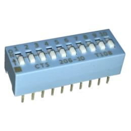 10 pcs : 206-10 - SWITCH SLIDE DIP SPST 0.05A 24V