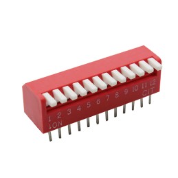 10 pcs : KP12E - SWITCH PIANO DIP SPST 0.025A 24V