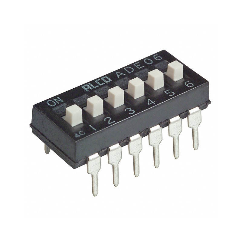 10 pcs : 1825057-5 - SWITCH SLIDE DIP SPST 0.1A 24V