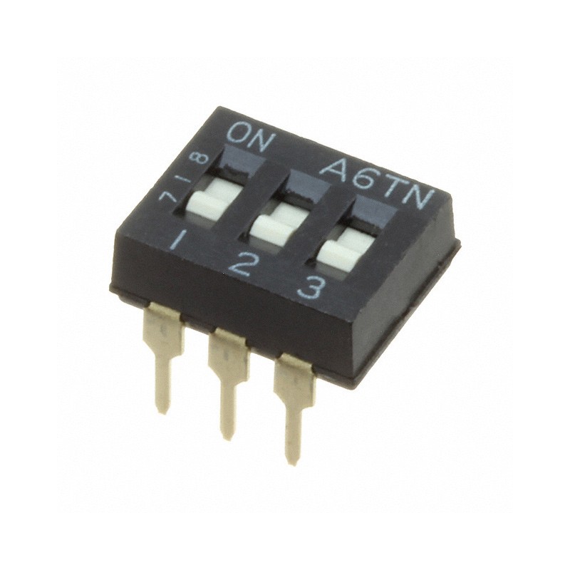 10 pcs : A6TN-3101 - SWITCH SLIDE DIP SPST 0.025A 24V