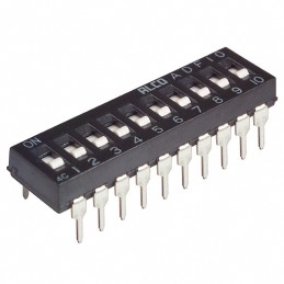 10 pcs : 1-1825002-7 - SWITCH SLIDE DIP SPST 0.025A 24V