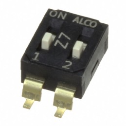 10 pcs : EDS02SGNNTU04Q - SWITCH SLIDE DIP SPST 0.025A 24V